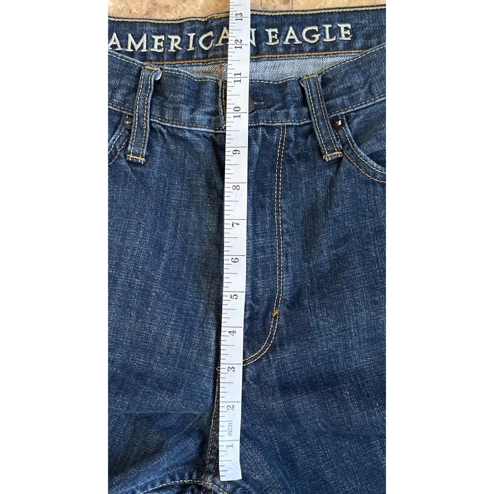 American Eagle Relaxed Fit Jeans Mens 34x31 Dark Wash Blue Denim Classic - Picture 7 of 12